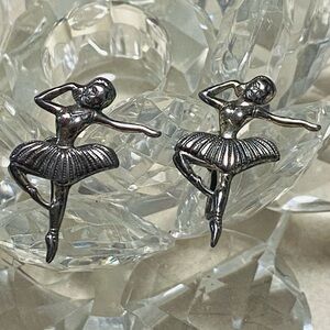 Vintage Sterling Silver Ballerina Earrings